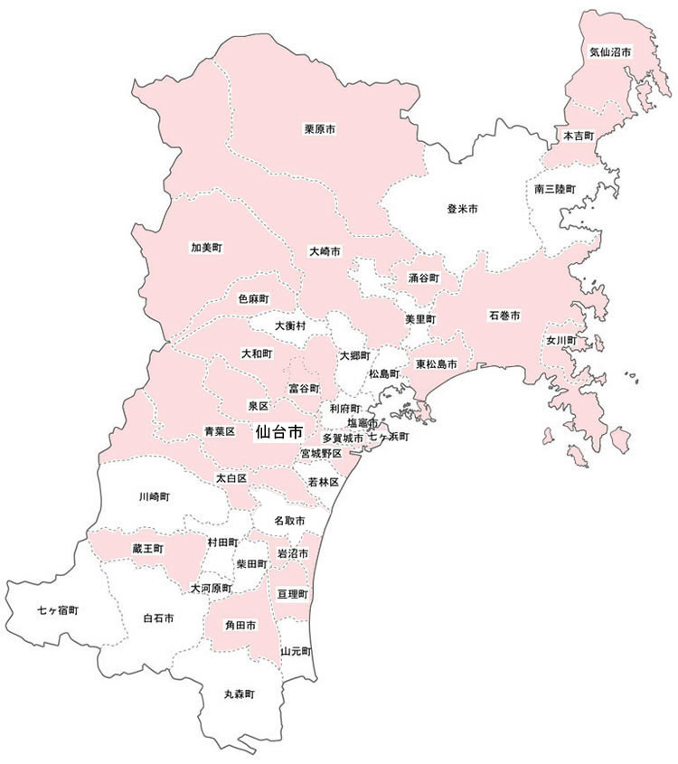日本空手協会 宮城県支部検索地図